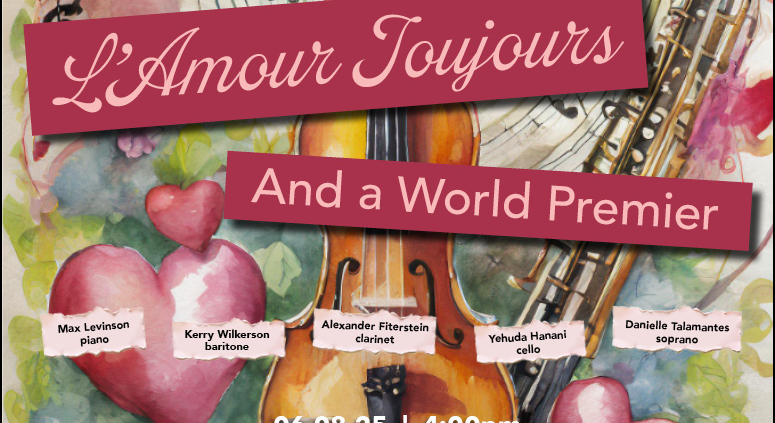 L'Amour Toujours And a World Premiere concert event image with vibrant pink and green imagery